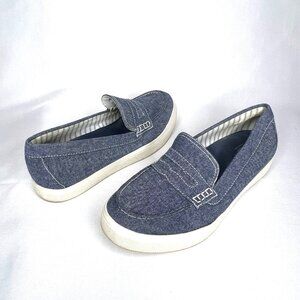 G.H. Bass & Co. Poppy Denim Penny Loafers, Blue/White 6.5M